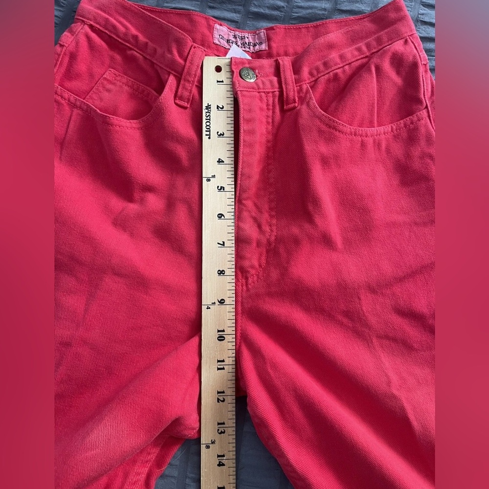 Vintage Guess Georges Marciano Red High Rise Jeans Size 29 (Actual 26.5) - Picture 8 of 9